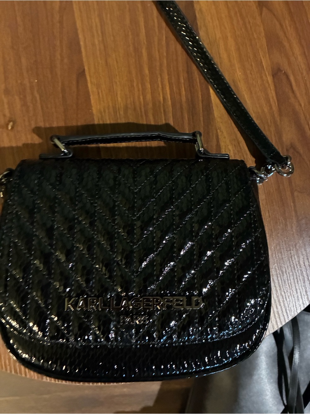 Quilted black Karl Lagerfield purse Crossbody